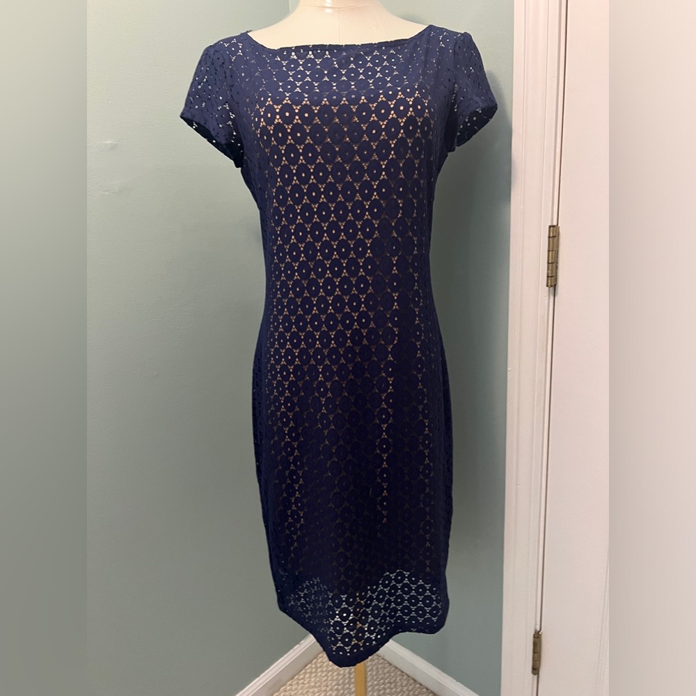 Blue/nude dress